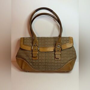 Coach Brown Signature Soho Satchel in Canvas and Leather